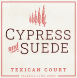 Texican Court Cypress & Suede Candle Label