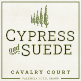 Cavalry Court Cypress and Suede Candle Label
